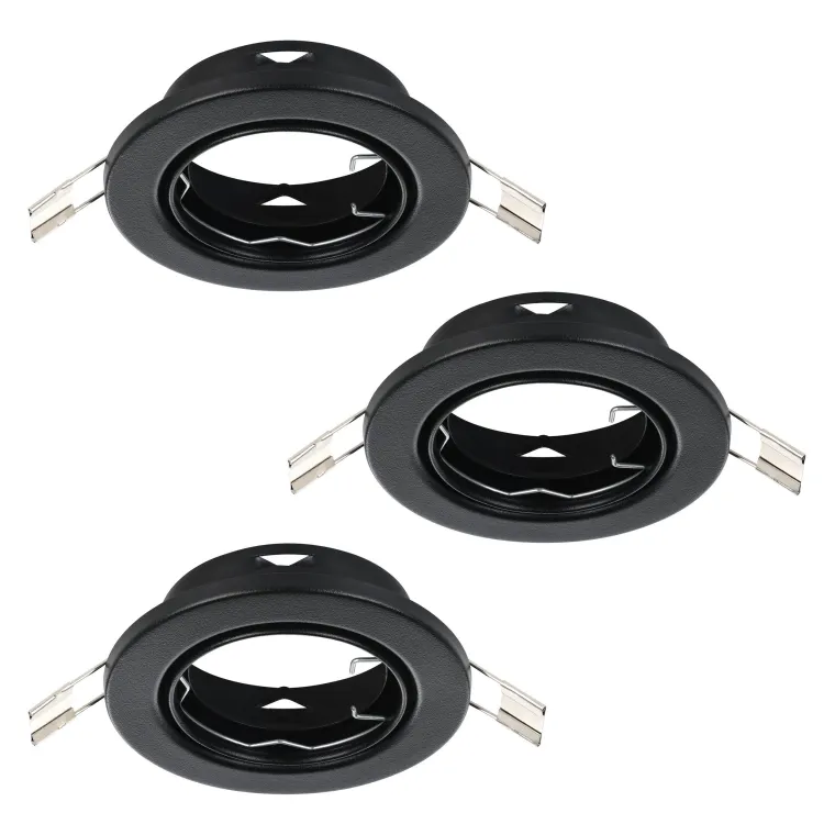 Einbauleuchte EGLO "Agulo 1",GU10, 3x35W, Stahl, schwarz, Ø8,5cm, 3er-Set