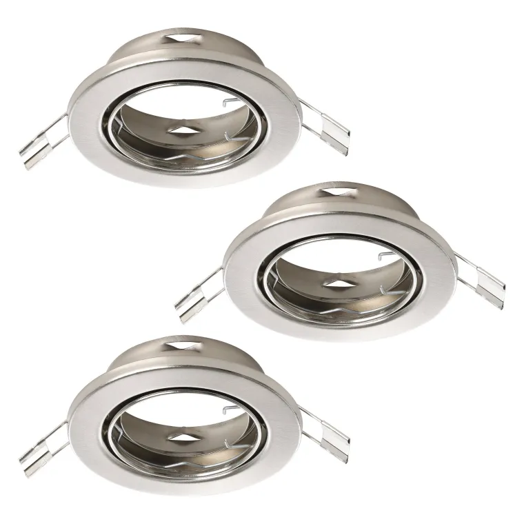 Einbauleuchte EGLO "Agulo", GU10, 3x35W, Stahl, nickel-matt, Ø8,5cm, 3er-Set