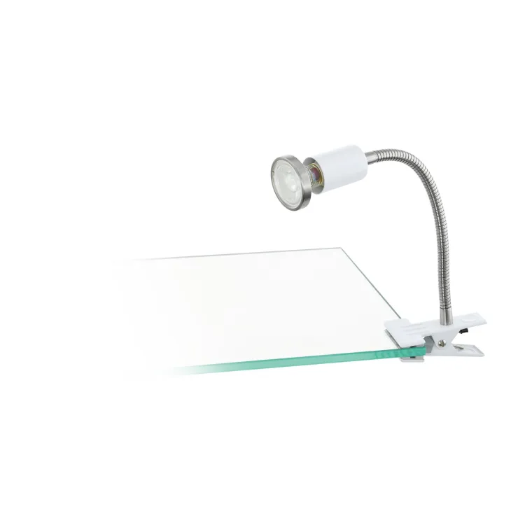 Klemmleuchte EGLO "Litos", LED, GU10, 1x2,8W, Stahl, weiß/nickel-matt, 30xØ10cm