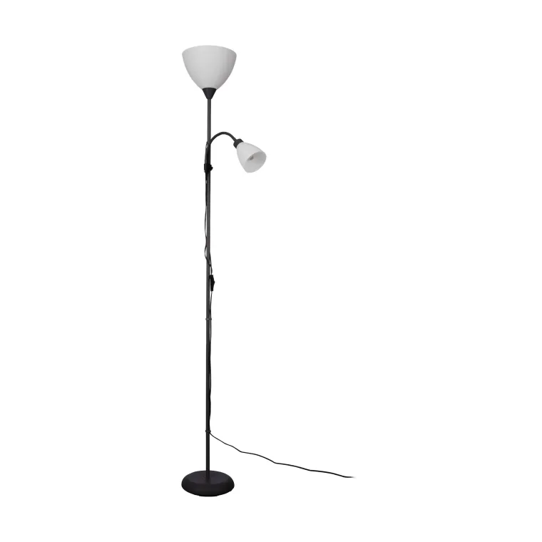 Stehleuchte EGLO "Montanini-E", E27/E14, 1x40W:1x25W, schwarz/weiß, 176xØ22,5cm