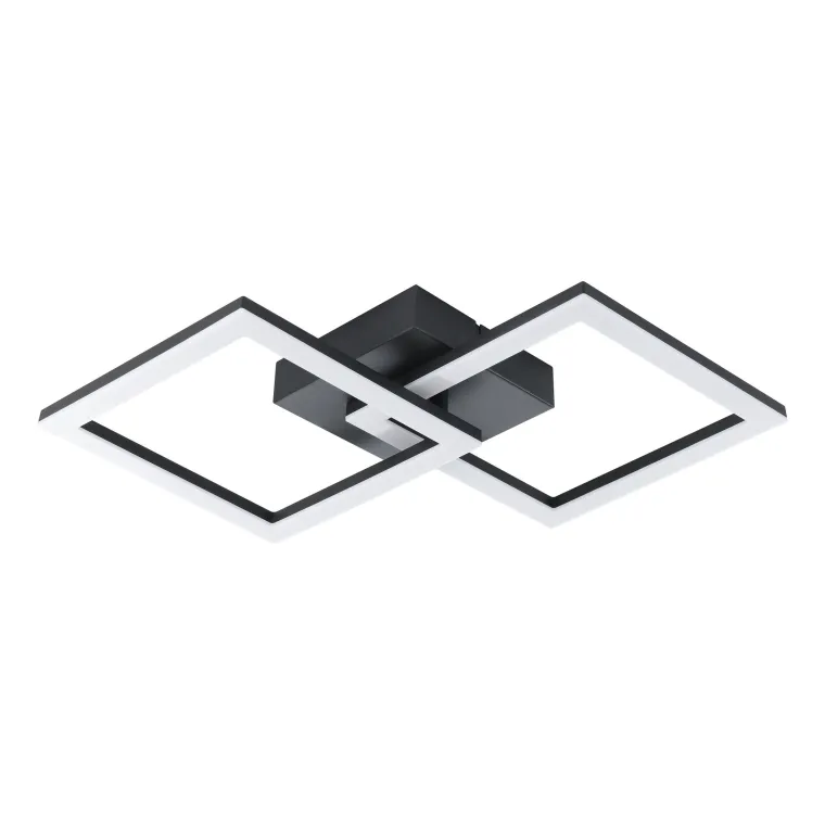Deckenleuchte EGLO "Palmaves-E", LED, 2940lm, 4000K, schwarz/weiß, 52,5x31x7cm