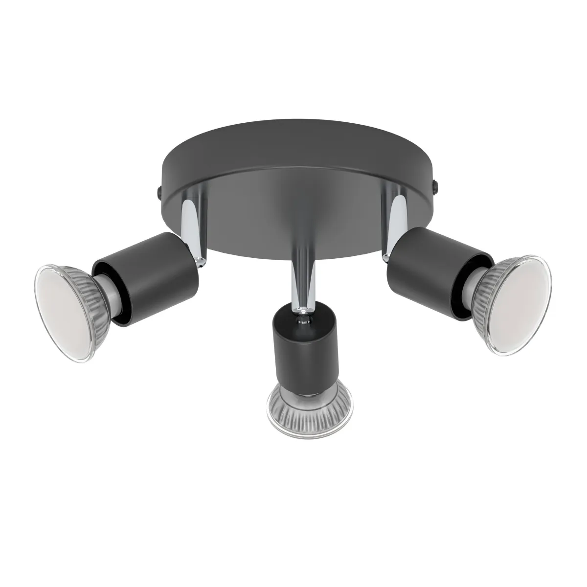 Spot EGLO "Stecci-E", LED, GU10, 3x5W, Stahl/Kunststoff, schwarz, 7,5xØ14cm