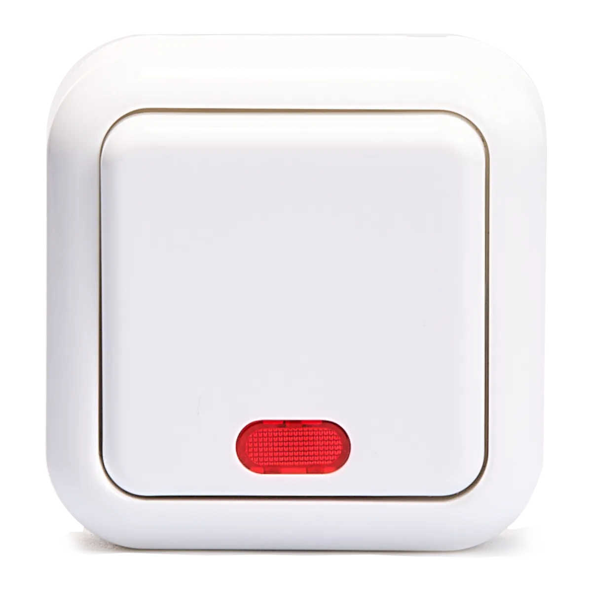 Schalter McPower "Finery", 250V/10A, AP, weiß, mit Kontrollleuchte