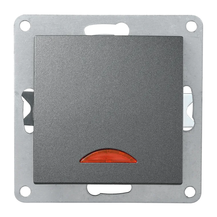 Schalter McPower "Flair", 250V~/10A, UP, anthrazit mit Orientierungsleuchte