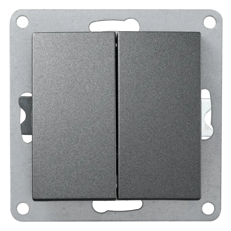 Serien-Schalter McPower "Flair", 2-fach, 250V~/10A, UP, anthrazit