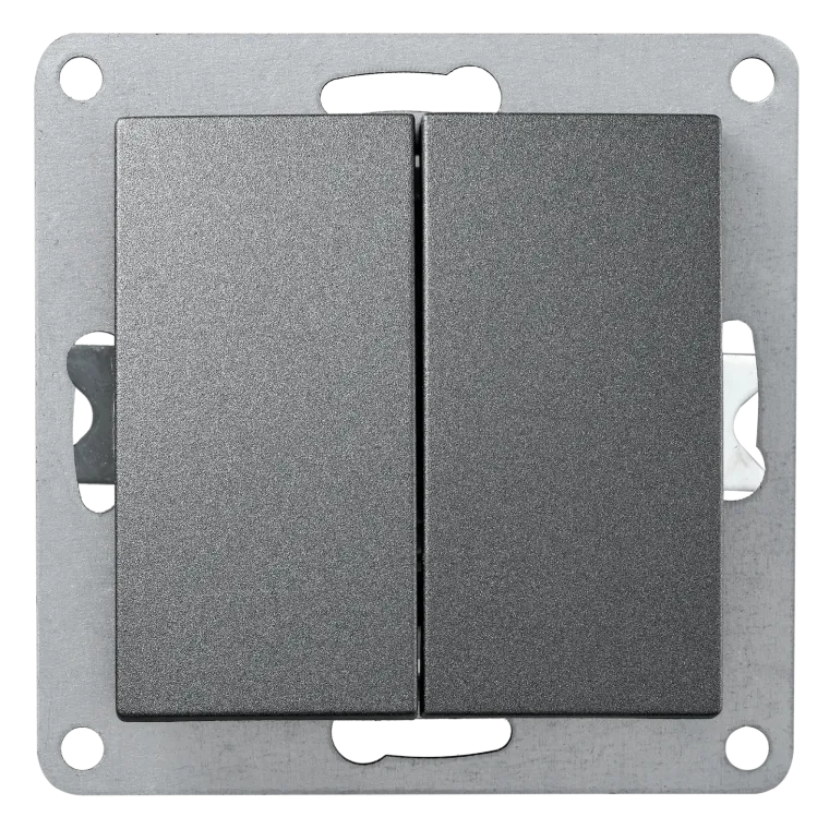 Wechselschalter McPower "Flair" 2-fach, 250V~/10A, UP, anthrazit