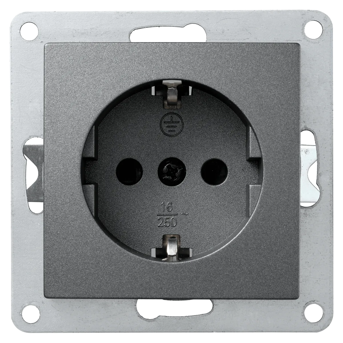 Schutzkontakt-Steckdose McPower "Flair", 250V~/16A, Steckanschluss, anthrazit
