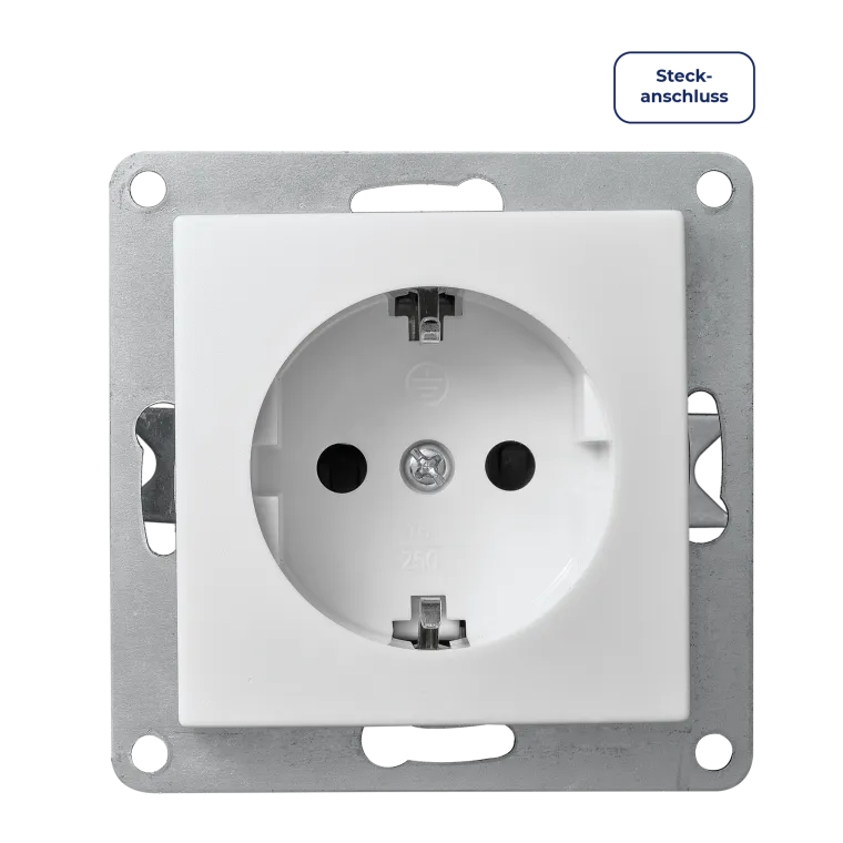 Schutzkontakt-Steckdose McPower "Flair", 250V~/16A, UP, Steckanschluss, weiß