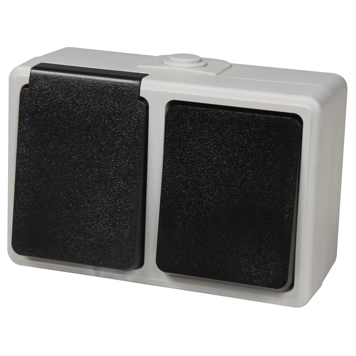 Feuchtraum Kombi-Dose McPower "Taff", 250V~, Schalter+Steckdose, IP44, AP, grau