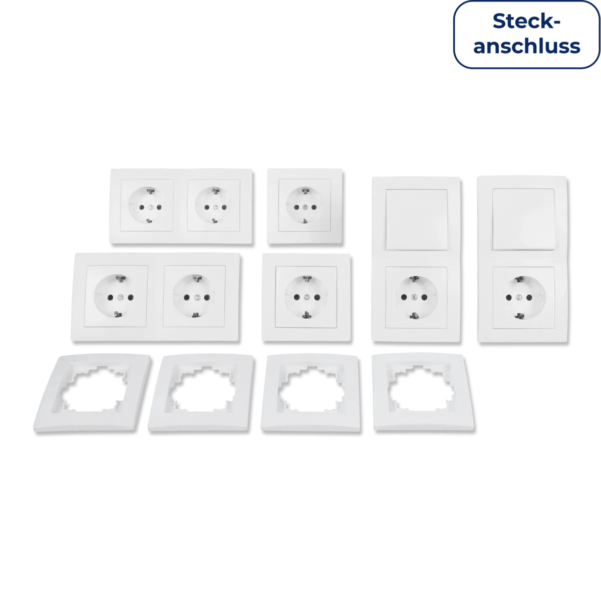 Schalter und Steckdosen Set McPower Flair "Standard Profi", 20-teilig, Steckanschluss