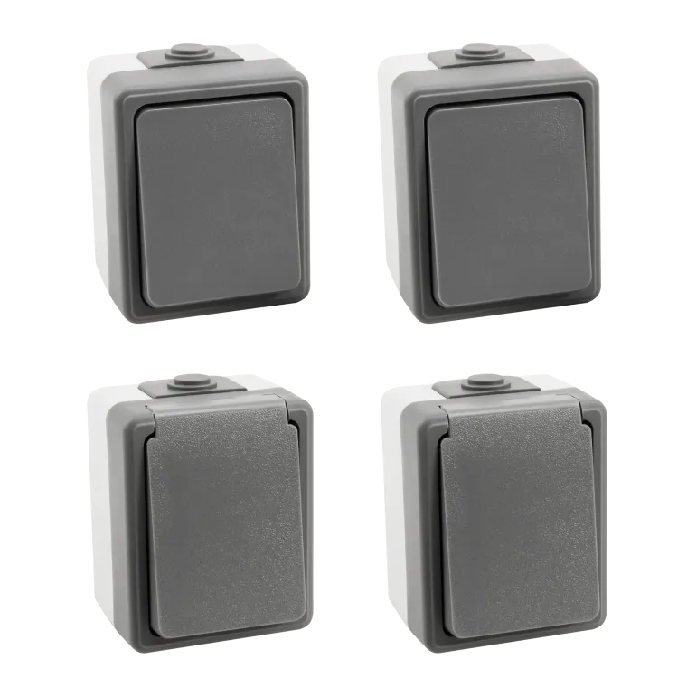 Feuchtraum Set McPower "Secure Flur" 4-teilig, grau, IP44