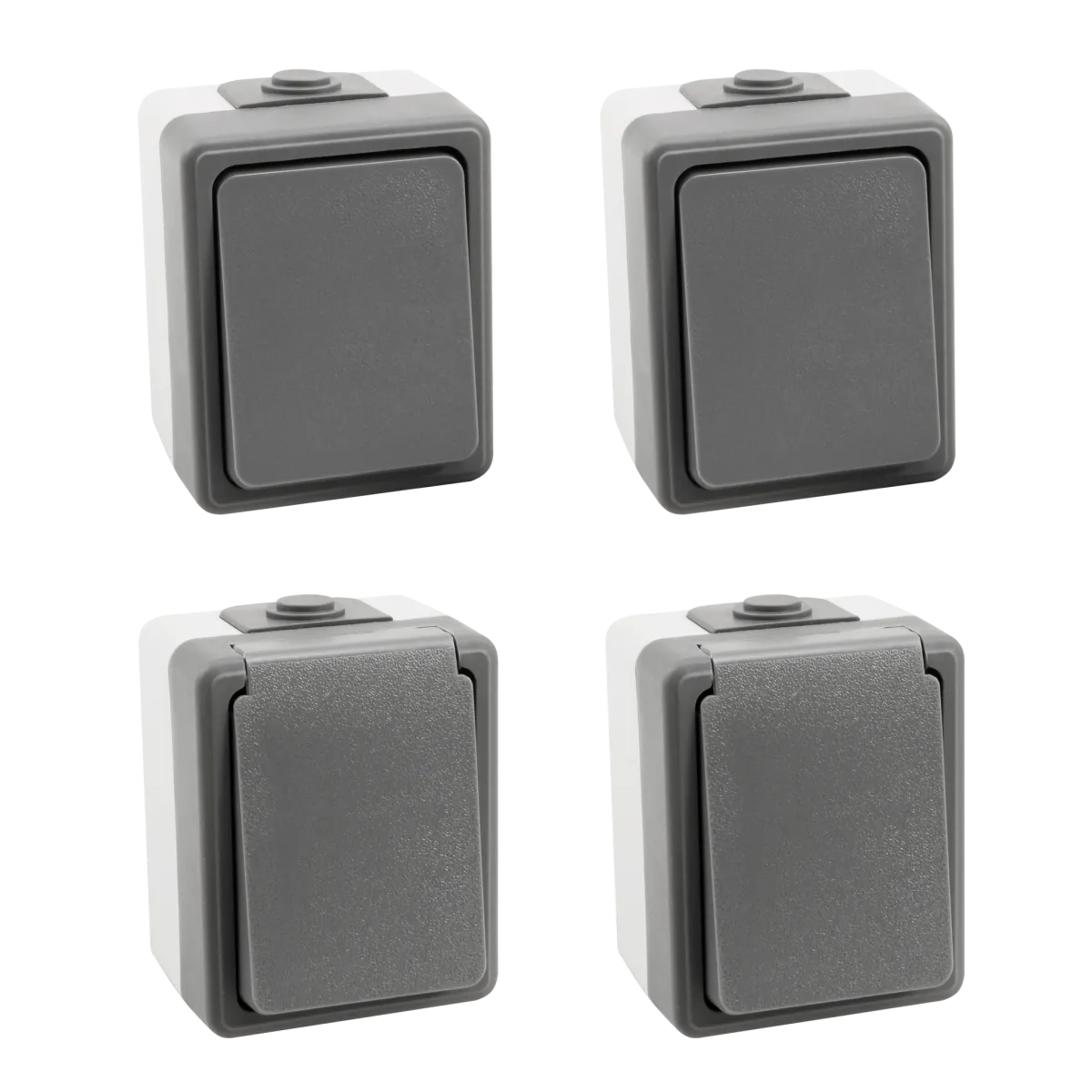 Feuchtraum Set McPower "Secure Flur" 4-teilig, grau, IP44