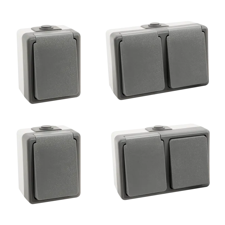 Feuchtraum Set McPower "Secure Waschraum" 4-teilig, grau, IP44