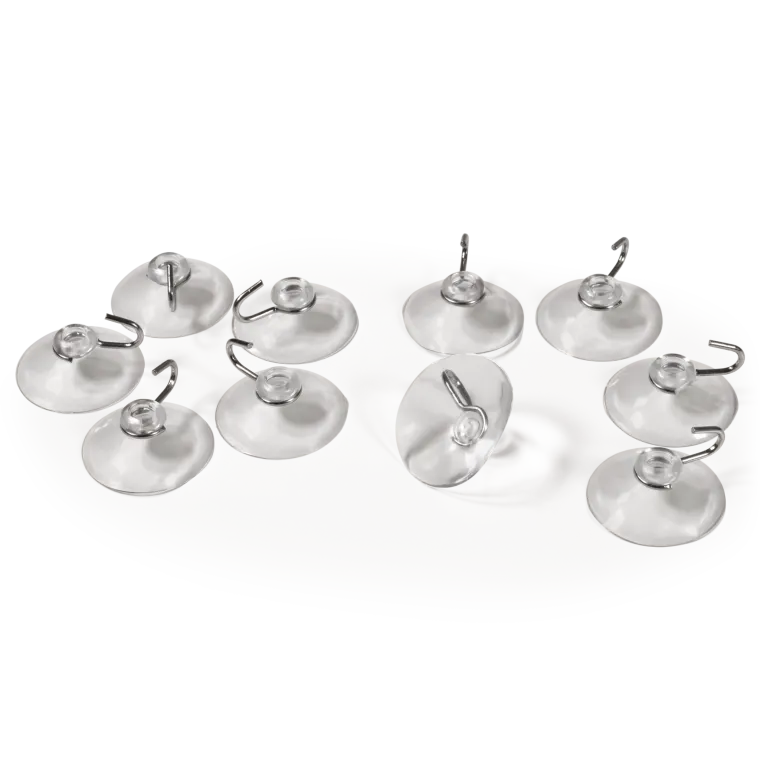 Saugnapf McPower, Ø40mm mit Metallhaken, max. 1kg, transparent, 10er-Pack