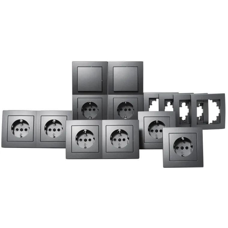Schalter und Steckdosen Set McPower Flair "Standard" 20-teilig, anthrazit