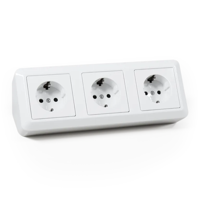 Steckdosenblock McPower "Cup" 250V~/16A, Aufbau, weiß, 3-fach Schutzkontakt