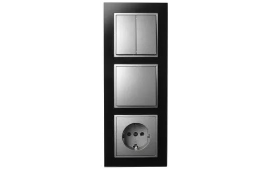 Schalter und Steckdosen Set McPower Flair "Tür 3-fach-Style" Glasrahmen