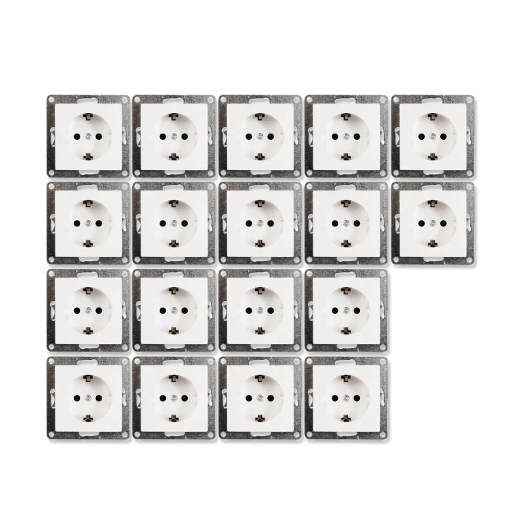 Schutzkontakt-Steckdose McPower "Flair" 250V~/16A, Einsteckschutz, 18er-Pack