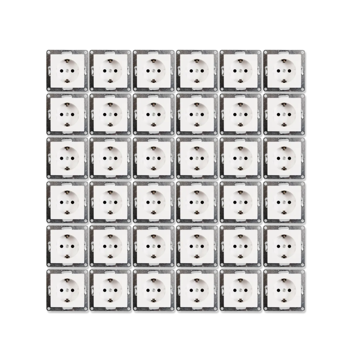 Schutzkontakt-Steckdose McPower "Flair" 250V~/16A, Einsteckschutz, 36er-Pack