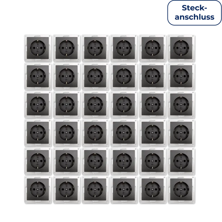 Schutzkontakt-Steckdose McPower "Flair" 250V~/16A, UP, Steckanschluss, 36er-Pack