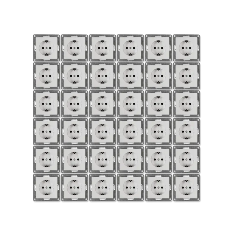 Schutzkontakt-Steckdose McPower "Cup" 250V~/16A, UP, Einsteckschutz, 36er-Pack