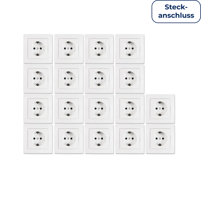 Schutzkontakt-Steckdose McPower "Flair" Steckanschluss, 18er-Pack, inkl. Rahmen