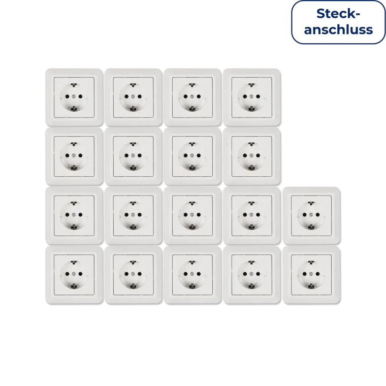 Schutzkontakt-Steckdose McPower "Cup" Steckanschluss, 18er-Pack, inkl. Rahmen