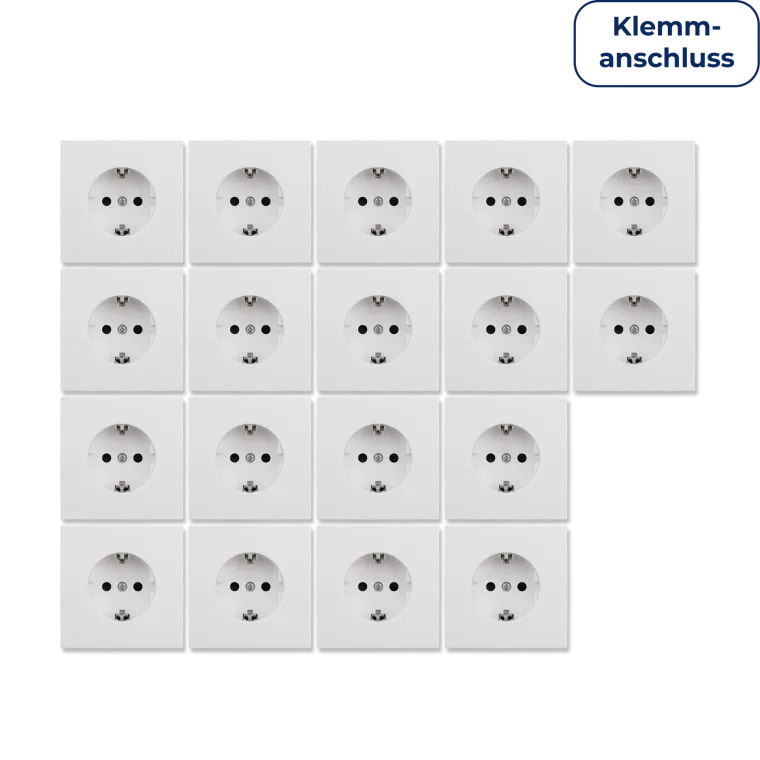 Schutzkontakt-Steckdose McPower "Shallow" 250V~/16A, Einsteckschutz, 18er-Pack, Steckanschluss