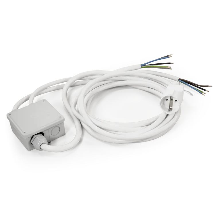 Küchenanschlussbox Powersplitter, 2/2/2m, vorverkabelt, reinweiß