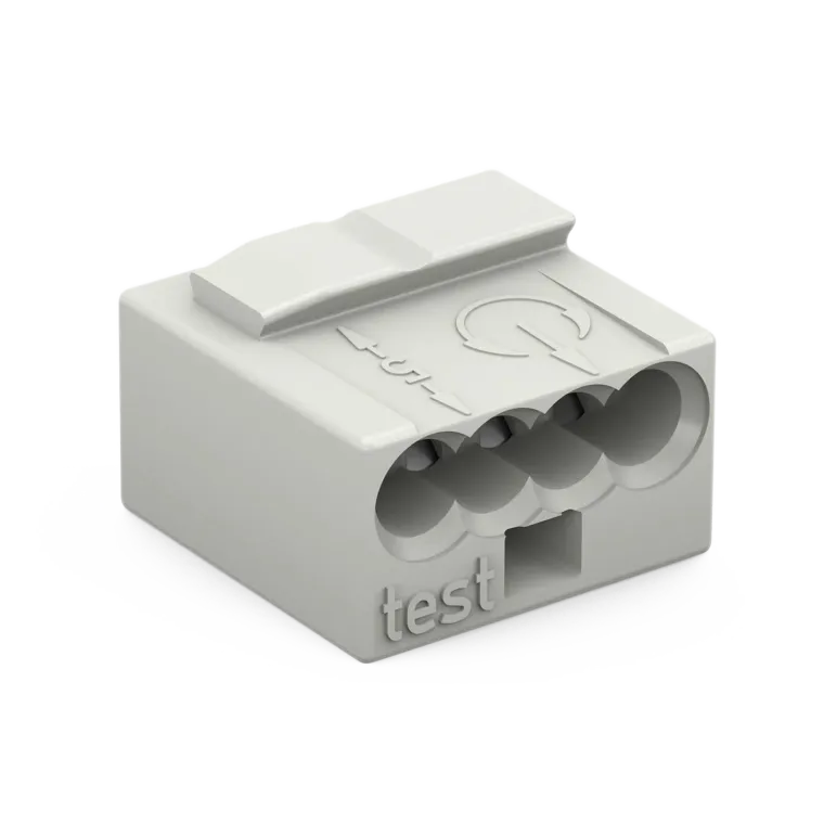 MICRO-Verbindungsdosenklemme WAGO, eindrähtige Leiter, Ø0,8mm, 4 Klemmstellen