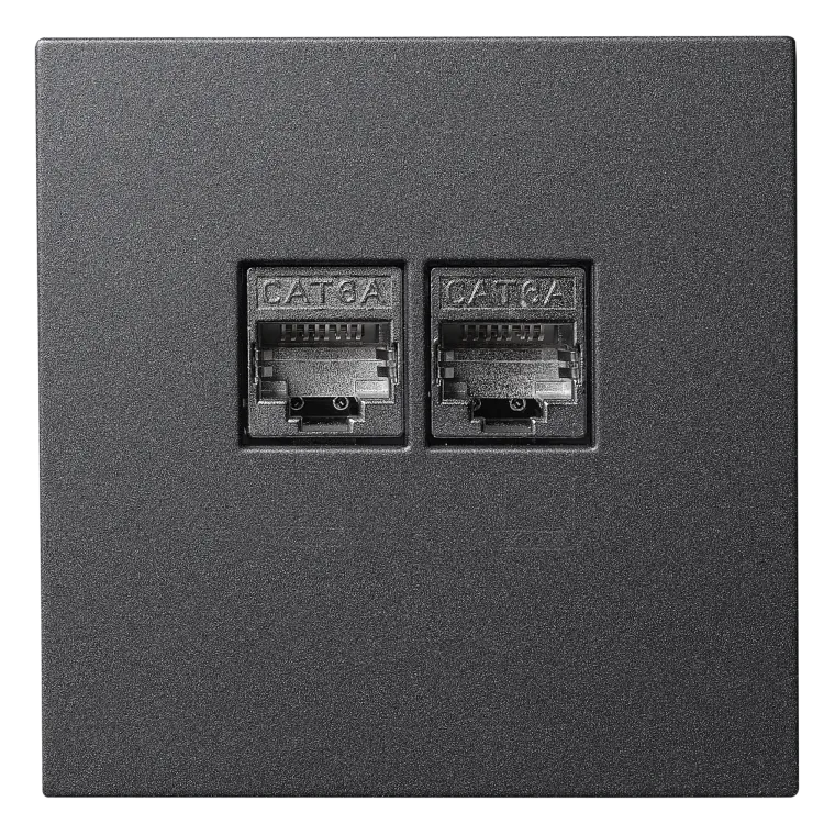 Netzwerk-Dose McPower "Shallow" CAT6A, UP, anthrazit, vollgeschirmt