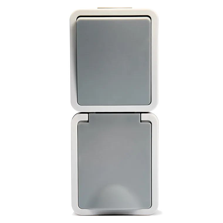 Feuchtraum Kombi-Dose McPower "Fix",Schalter+Steckdose,Steckanschluss, 250V~, AP