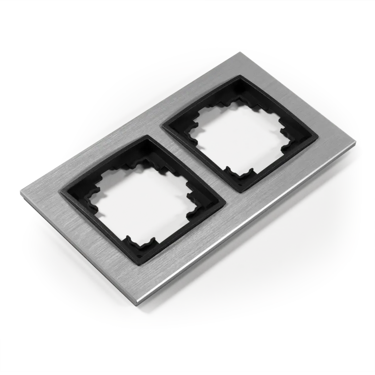 Rahmen McPower "Flair", 2-fach, silbernes Aluminium