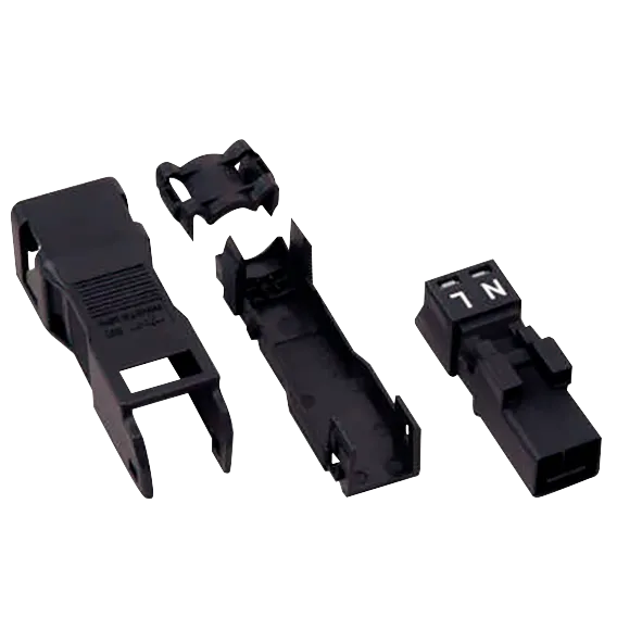 Buchse mit Zugentlastungsgehäuse WAGO, 2-polig, 1,5mm², schwarz