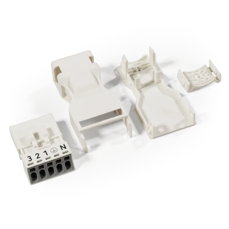 Stecker mit Zugentlastungsgehäuse WAGO, 5-polig, weiß, 1,5mm²