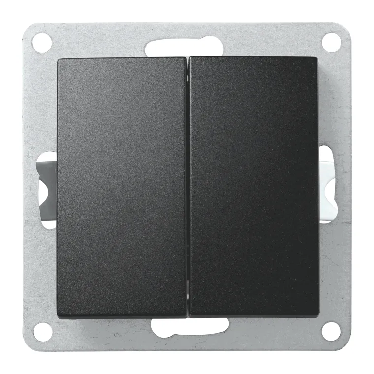 Serien-Schalter McPower "Flair", 2-fach, 250V~/10A, UP, matt schwarz