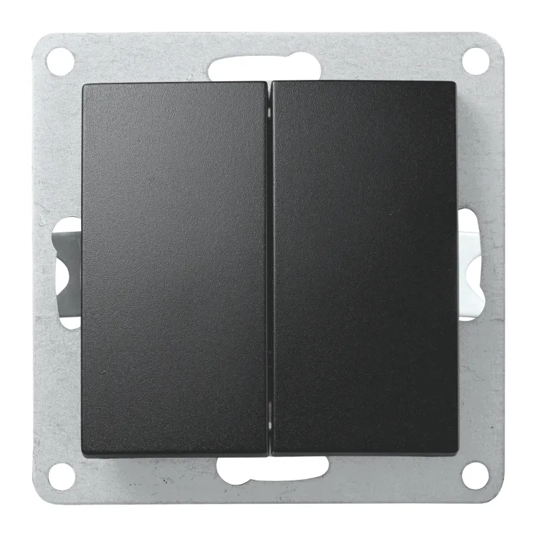 Wechselschalter McPower "Flair" 2-fach, 250V~/10A, UP, matt schwarz
