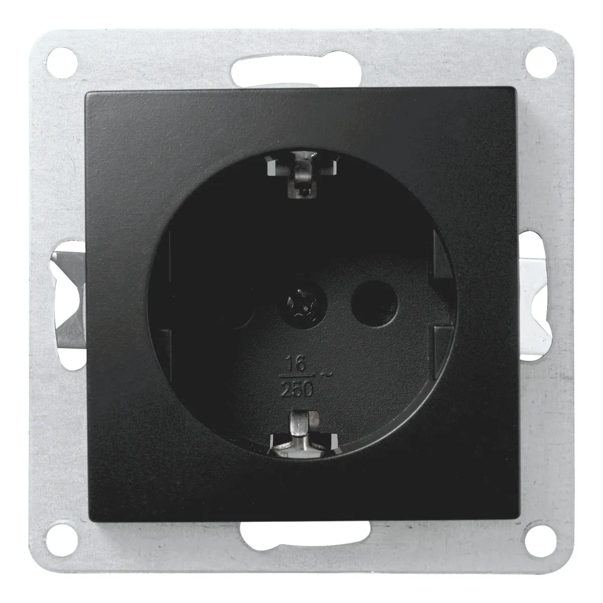 Schutzkontakt-Steckdose McPower "Flair", 250V~/16A, Steckanschluss, matt schwarz