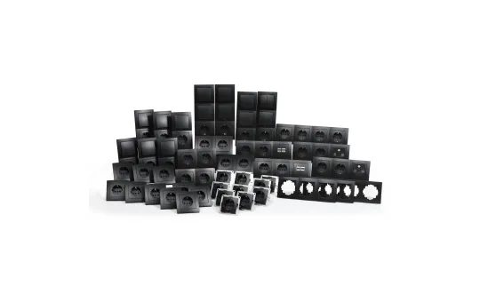 Schalter und Steckdosen Set McPower Flair "Megaset Profi", matt schwarz,100-tlg.
