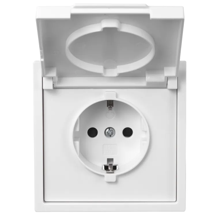 Schutzkontakt-Steckdose McPower "Shallow" 250V/16A, UP, IP44, Steckanschluss