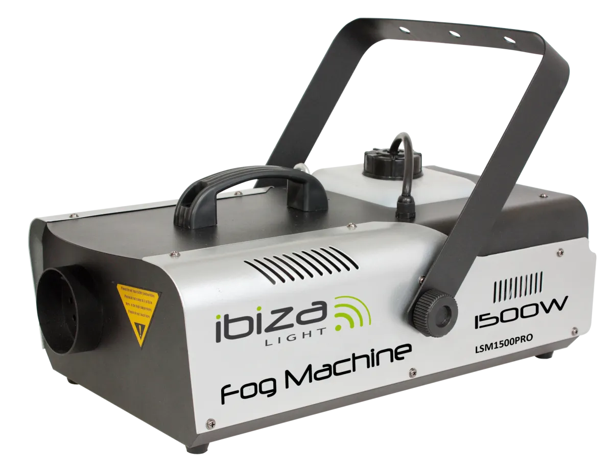 Programmierbare Nebelmaschine IBIZA "LSM1500PRO" 2 Fernbedienungen, DMX, 1500W