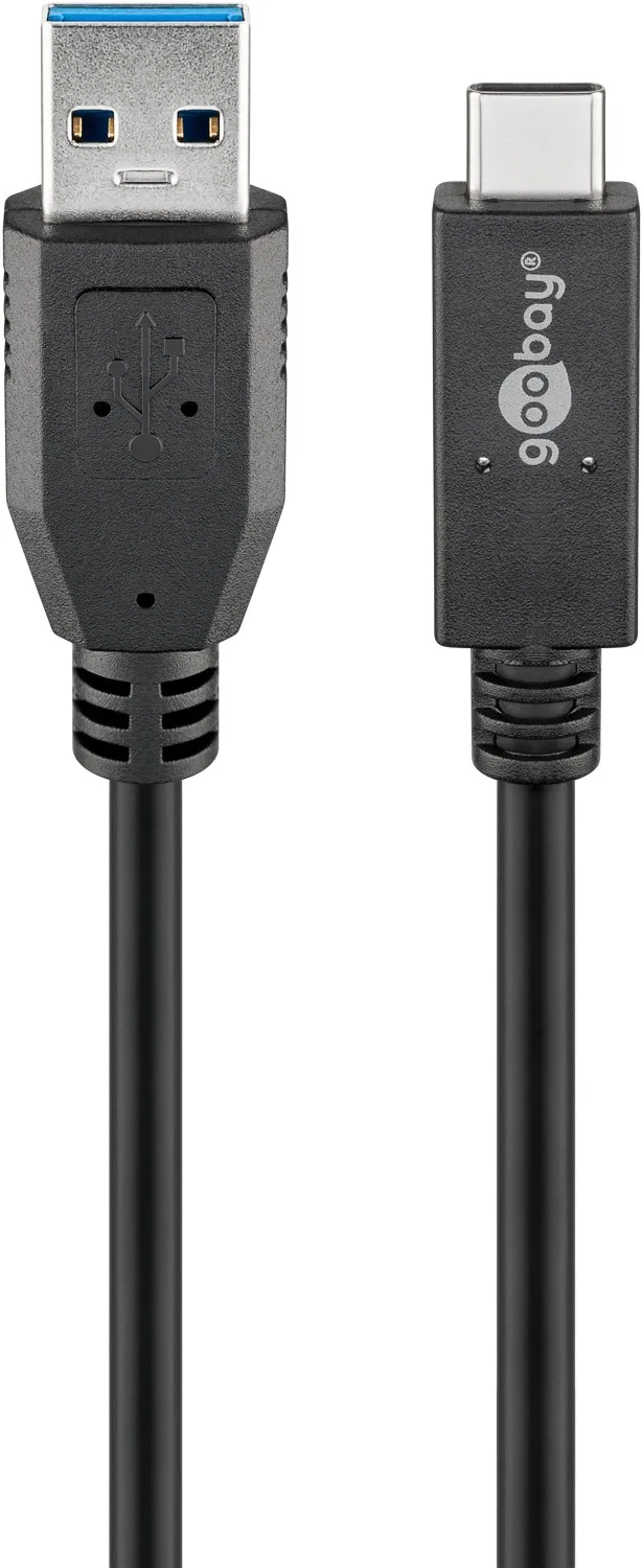 USB-C-auf-USB-A-Kabel, 0,5 m, schwarz