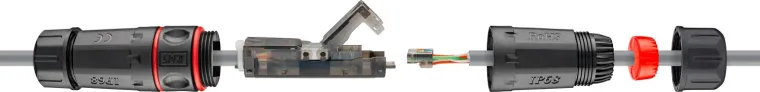 Outdoor (IP68) Netzwerkkabel-Verbinder, CAT 6 UTP ungeschirmt