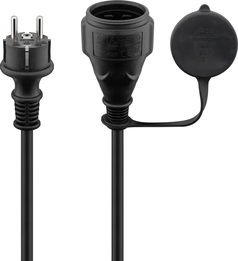 Netzkabel Outdoor, 25 m, schwarz, (3*1,5 mm²)