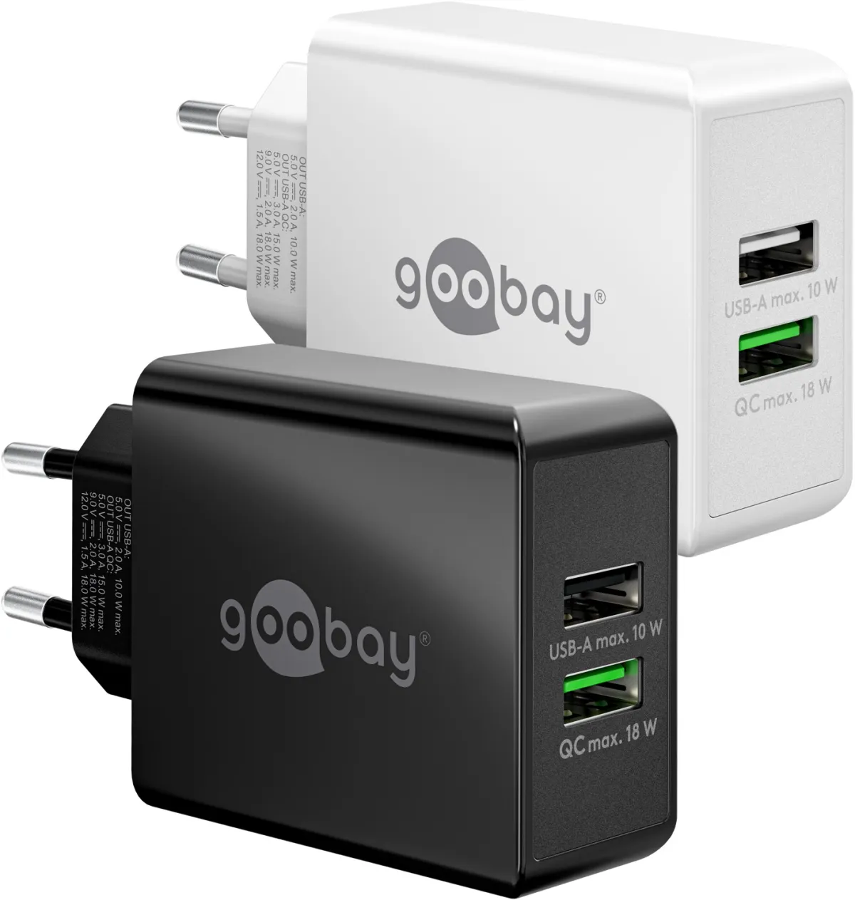 28 W USB-A QC Dual-Schnellladegerät schwarz
