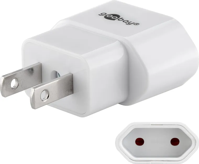 Reiseadapter Eurostecker auf USA/Japan, weiß