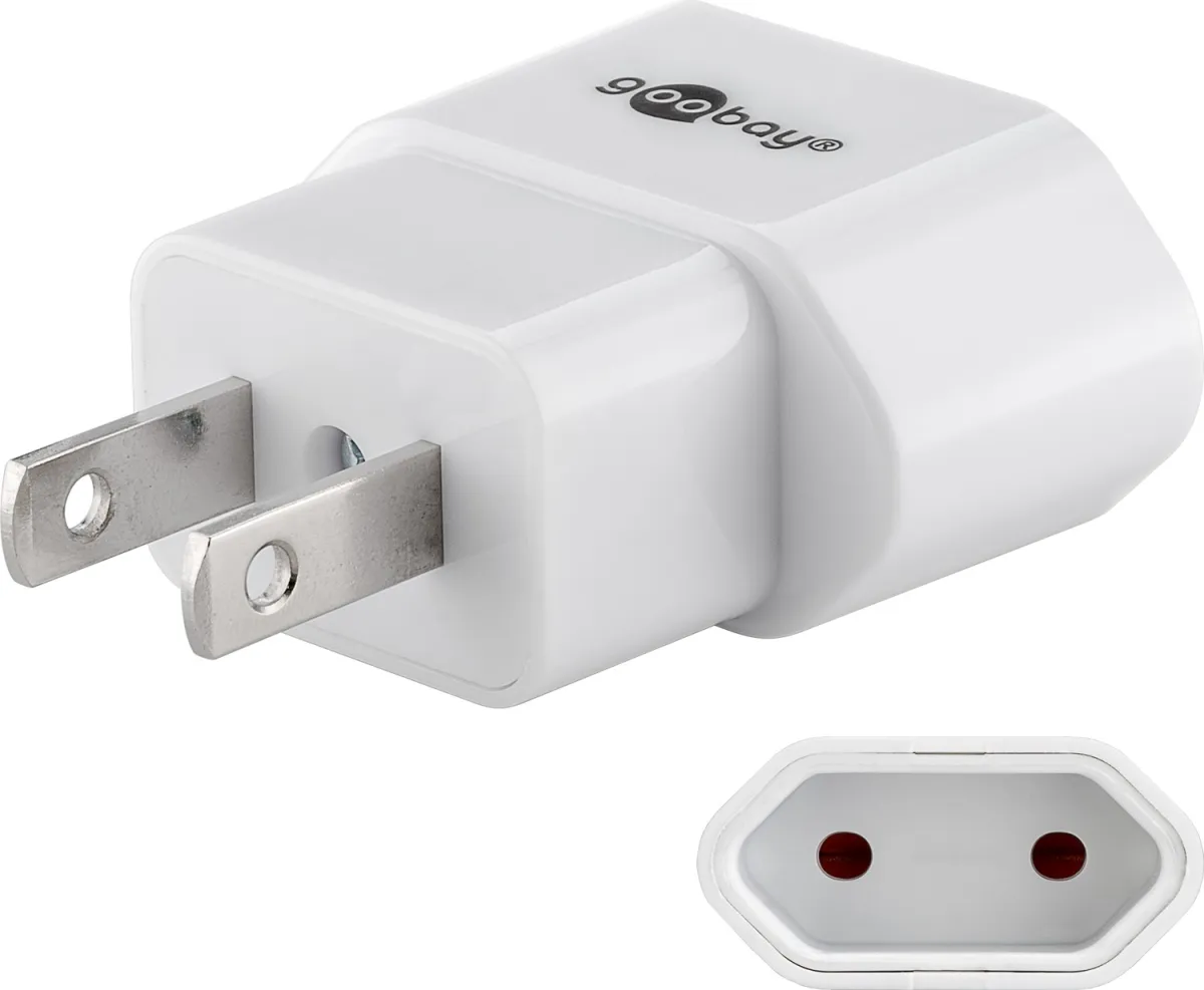 Reiseadapter Eurostecker auf USA/Japan, weiß