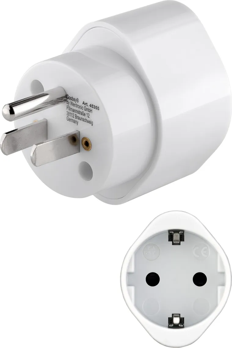 Reiseadapter Europa auf USA/Japan, weiß