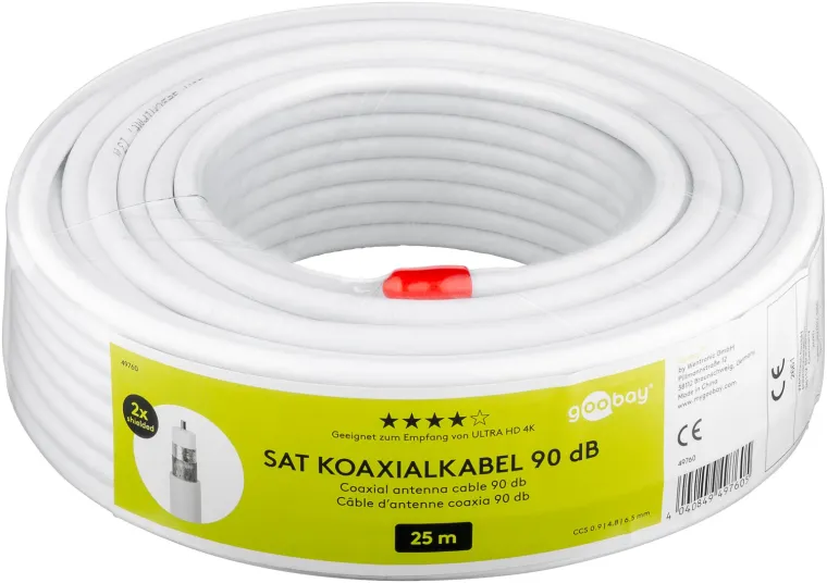 90 dB SAT-Koaxialkabel, doppelt geschirmt