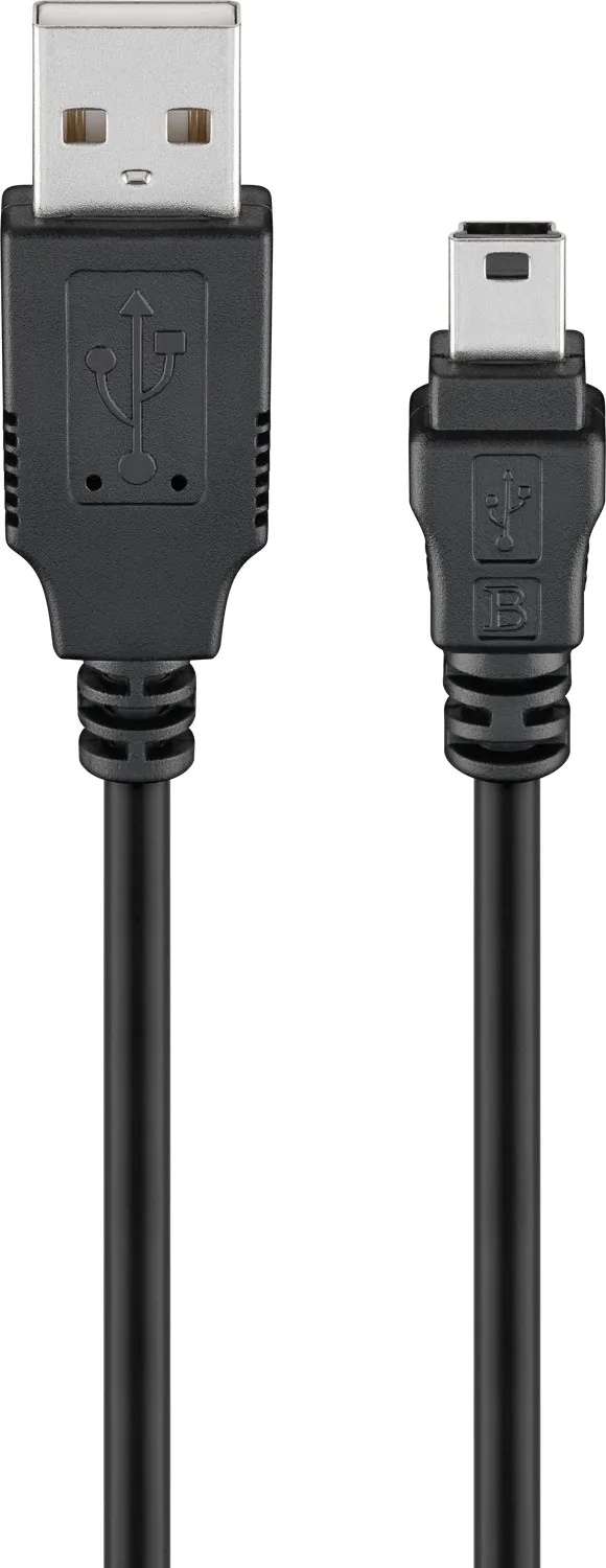 USB-A-auf-Mini-B-Kabel, 1,8 m, schwarz